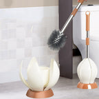 Soft Bristle Toilet Brush with Holder, Waterproof Silicone Toilet Cleaning Brush with Stand